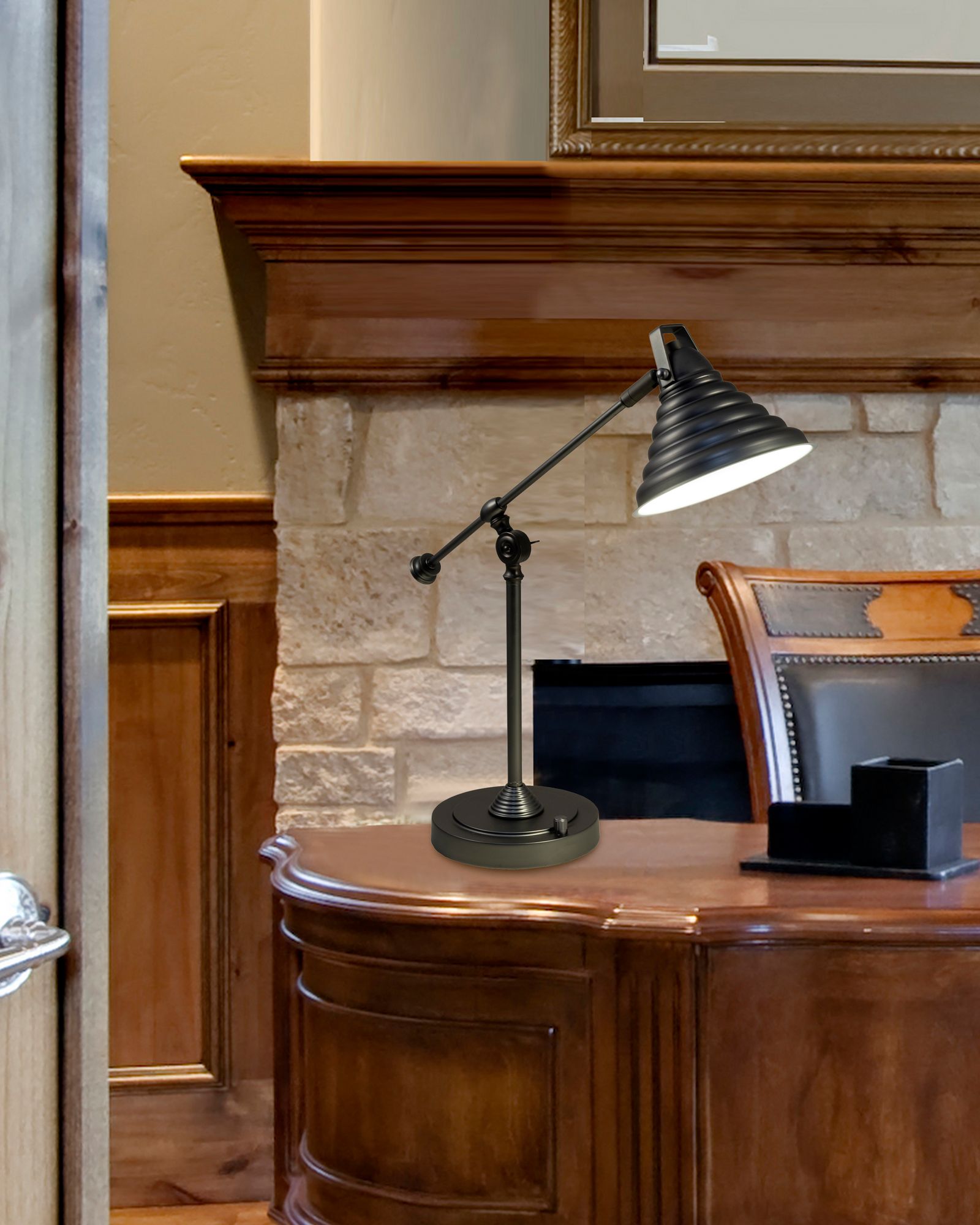 Image 2 Dale Tiffany 21.5" Tall Cone Desk Lamp with Built-in LED Bulb & US more views