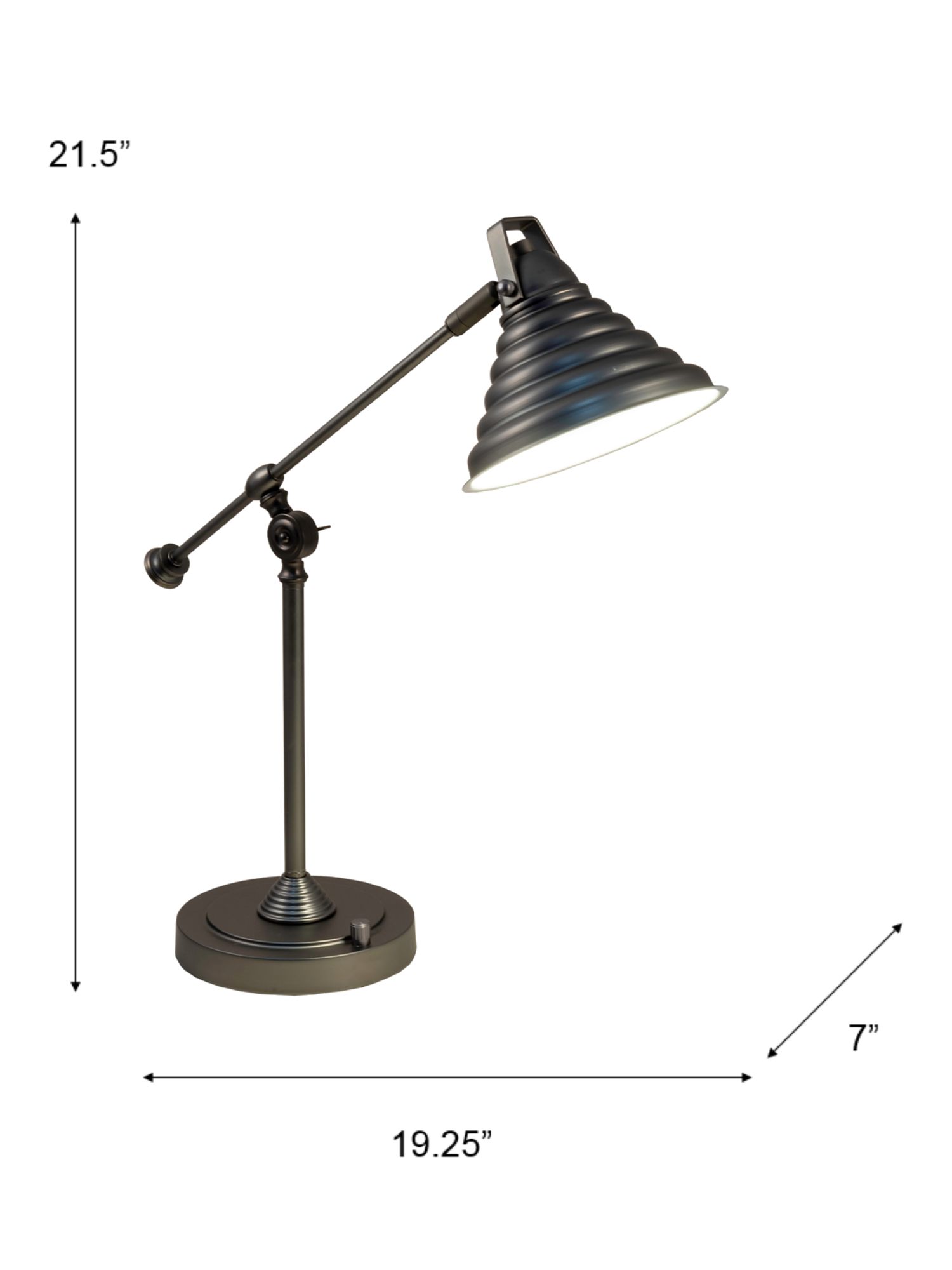 Image 3 Dale Tiffany 21.5" Tall Cone Desk Lamp with Built-in LED Bulb & US more views