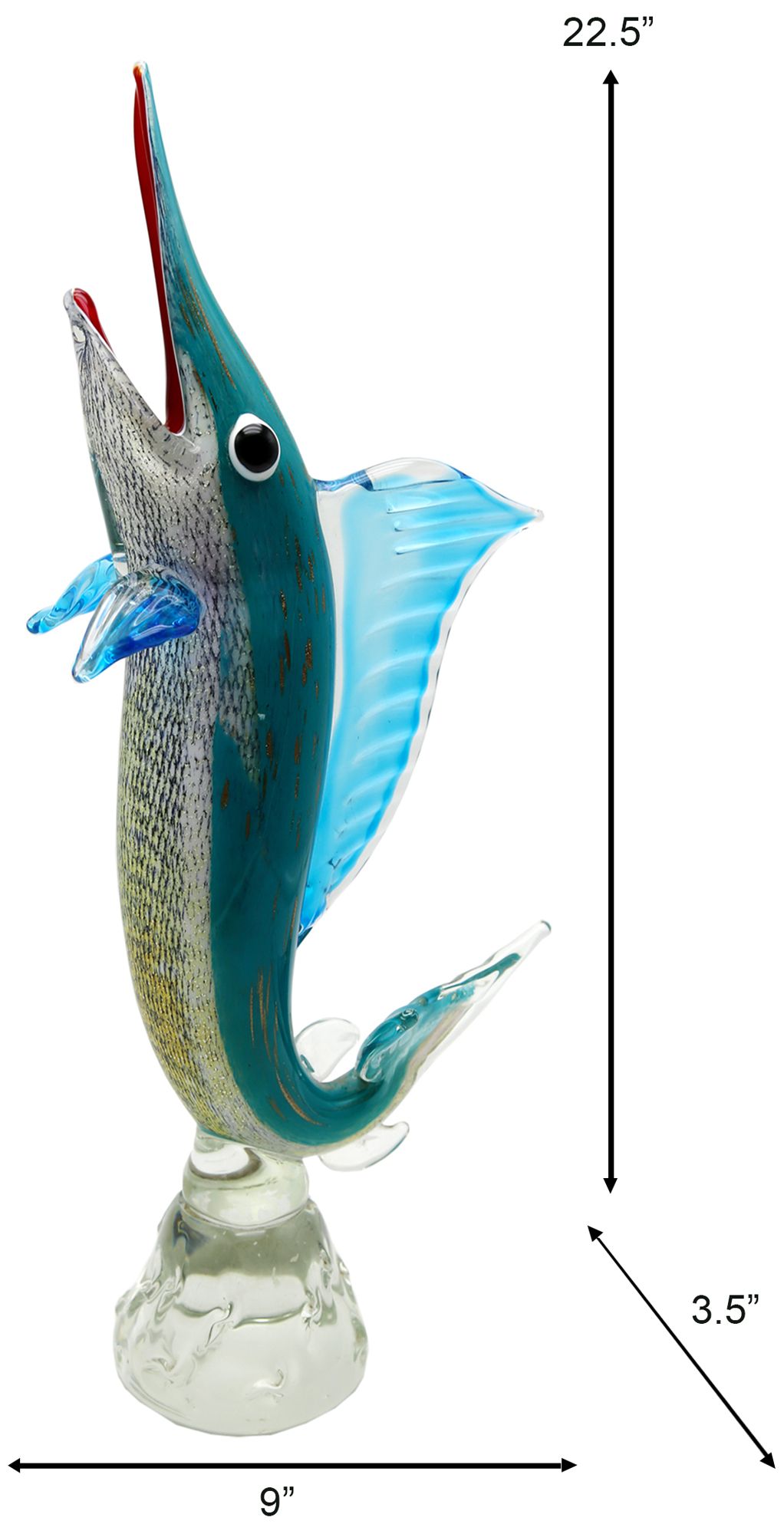 Image 3 Dale Tiffany 22.5" Tall Marlin Handcrafted Art Glass Figurine more views