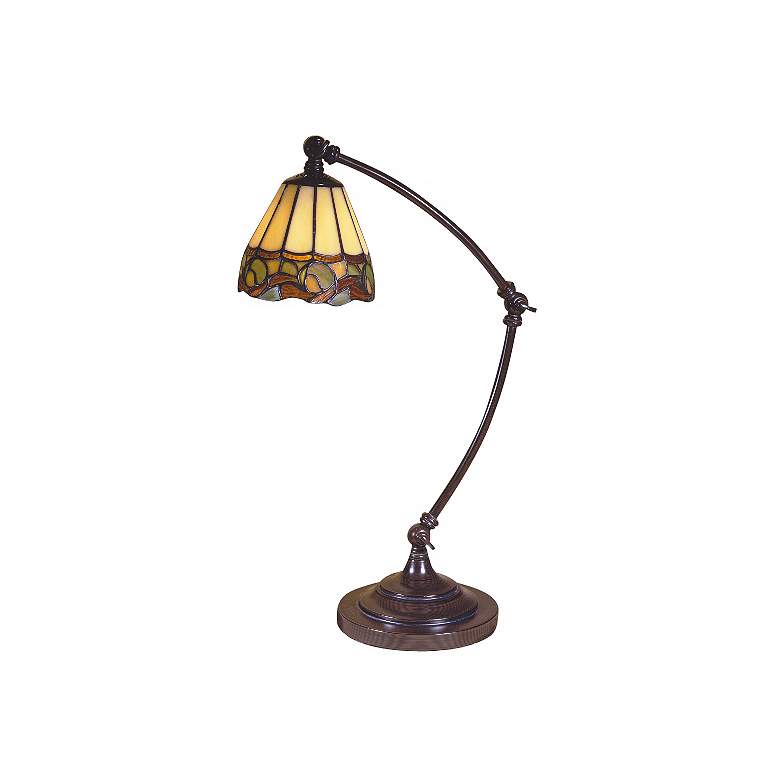 Image 1 Dale Tiffany 22 inch Adjustable Tiffany-Style Glass Downbridge Desk Lamp