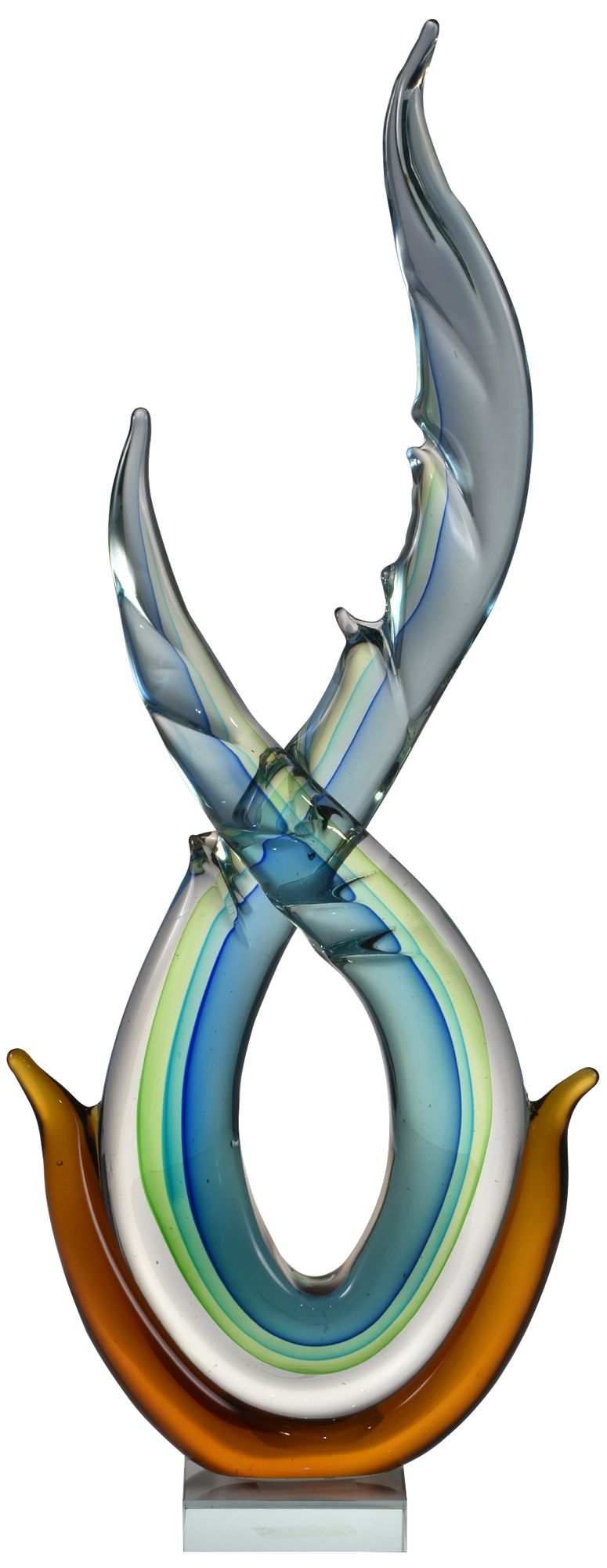 Image 2 Dale Tiffany 22" Tall Aqua Handcrafted Art Glass Sculpture