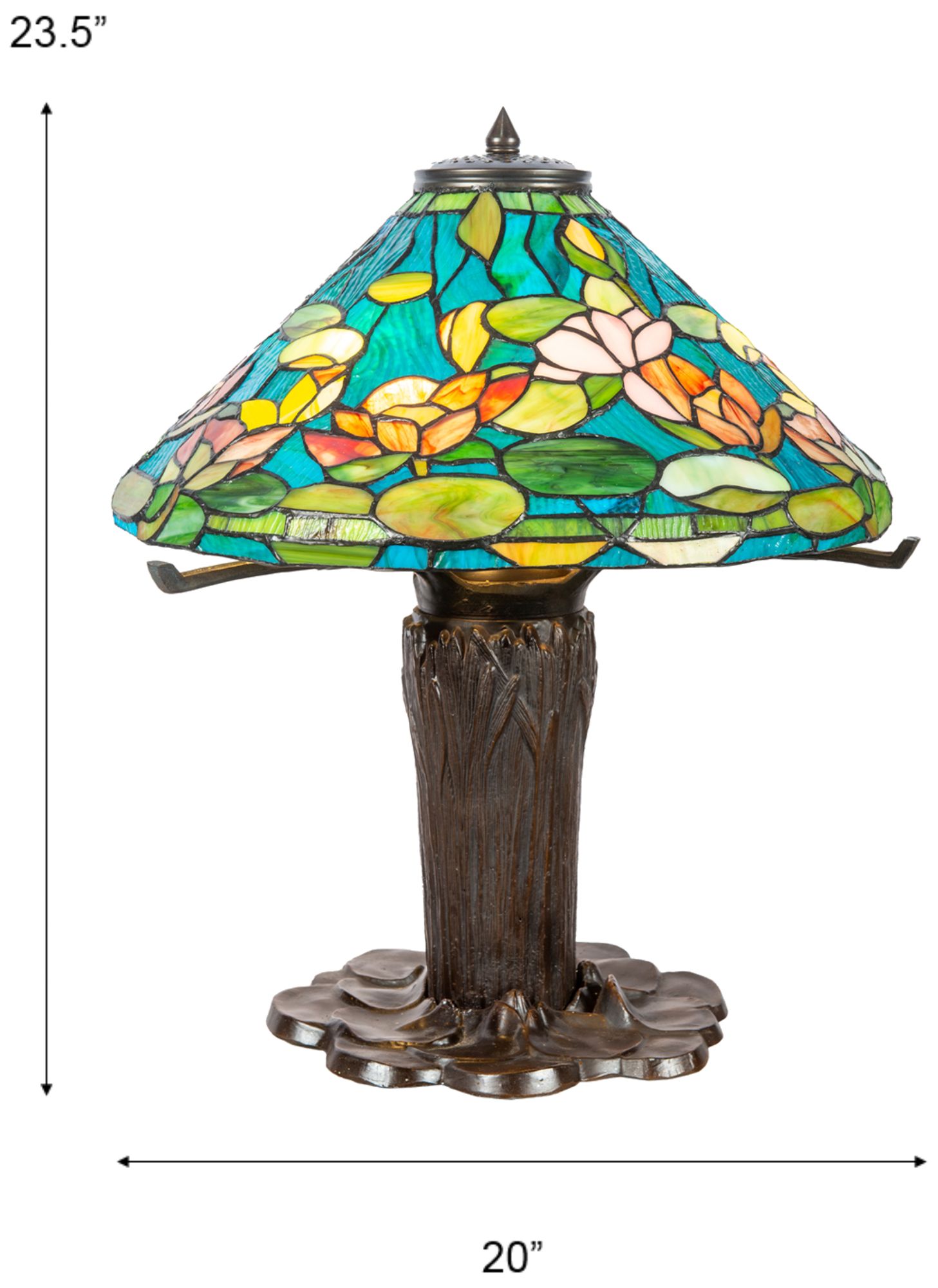 Image 3 Dale Tiffany 23.5" Tall Kampton Water Lily Tiffany Table Lamp more views
