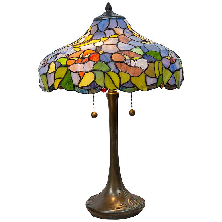 Image 2 Dale Tiffany 24.5 inch Tall Madrina Solid Bronze Base Tiffany Table Lamp