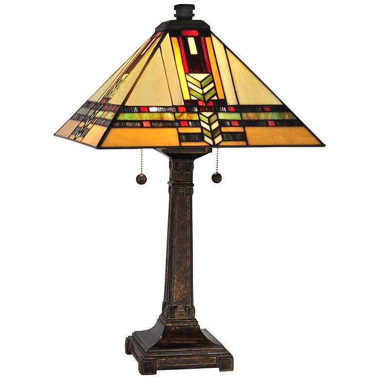 Image 1 Dale Tiffany 24.5 inch Tall Palo Tiffany Mission Table Lamp