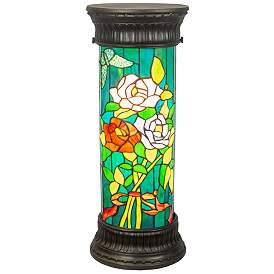 Image1 of Dale Tiffany 24" Tall Floral Garden Column Tiffany Accent Lamp