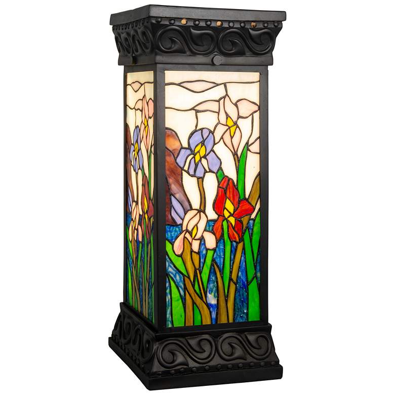 Image 1 Dale Tiffany 24" Tall Iris Column Tiffany Accent Lamp