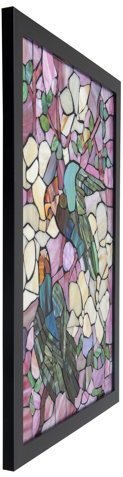 Image 3 Dale Tiffany 24" Tall Parrots Mosaic Art Glass Window Decor / Suncatcher more views