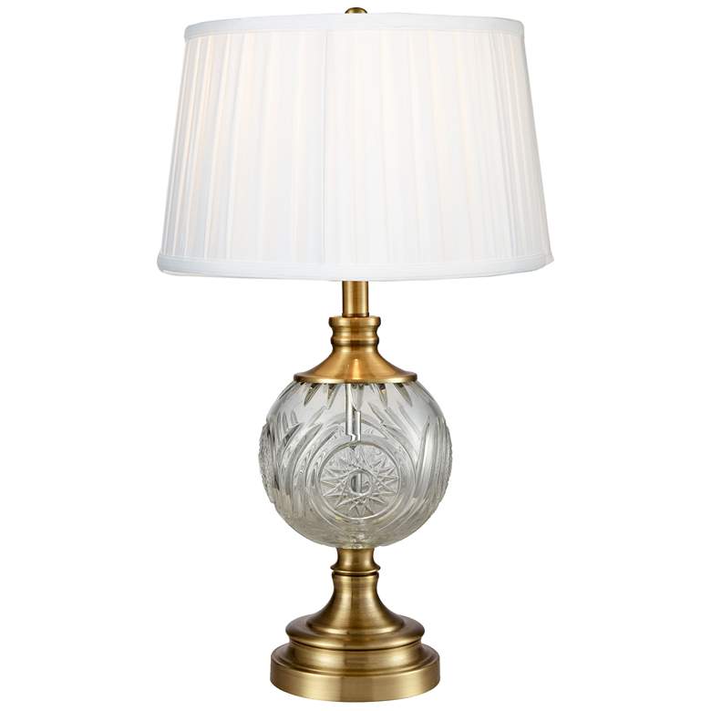Image 1 Dale Tiffany 25.5" Tall Mitre 24% Lead Crystal Table Lamp