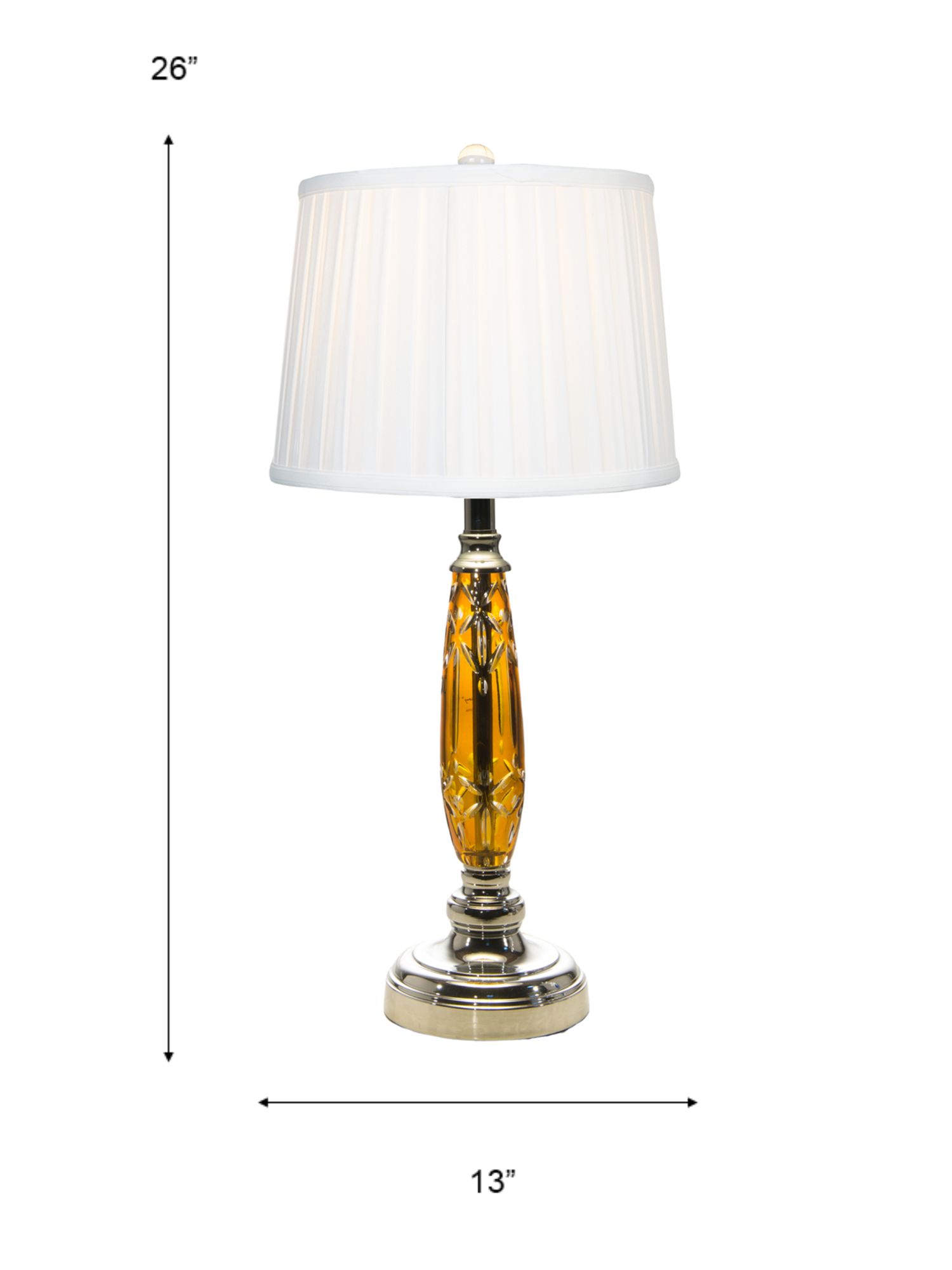 Image 3 Dale Tiffany 26" Tall Glossy Amber 24% Lead Crystal Table Lamp more views