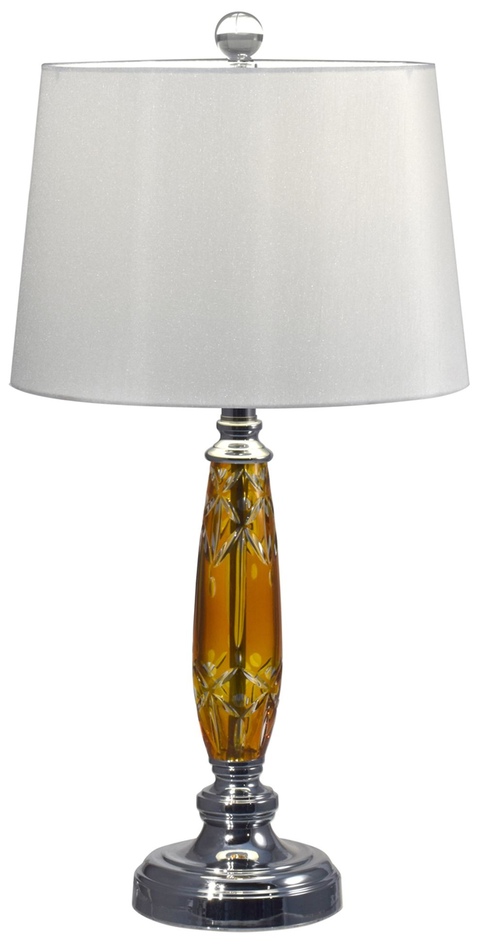 Image 2 Dale Tiffany 26" Tall Glossy Amber 24% Lead Crystal Table Lamp