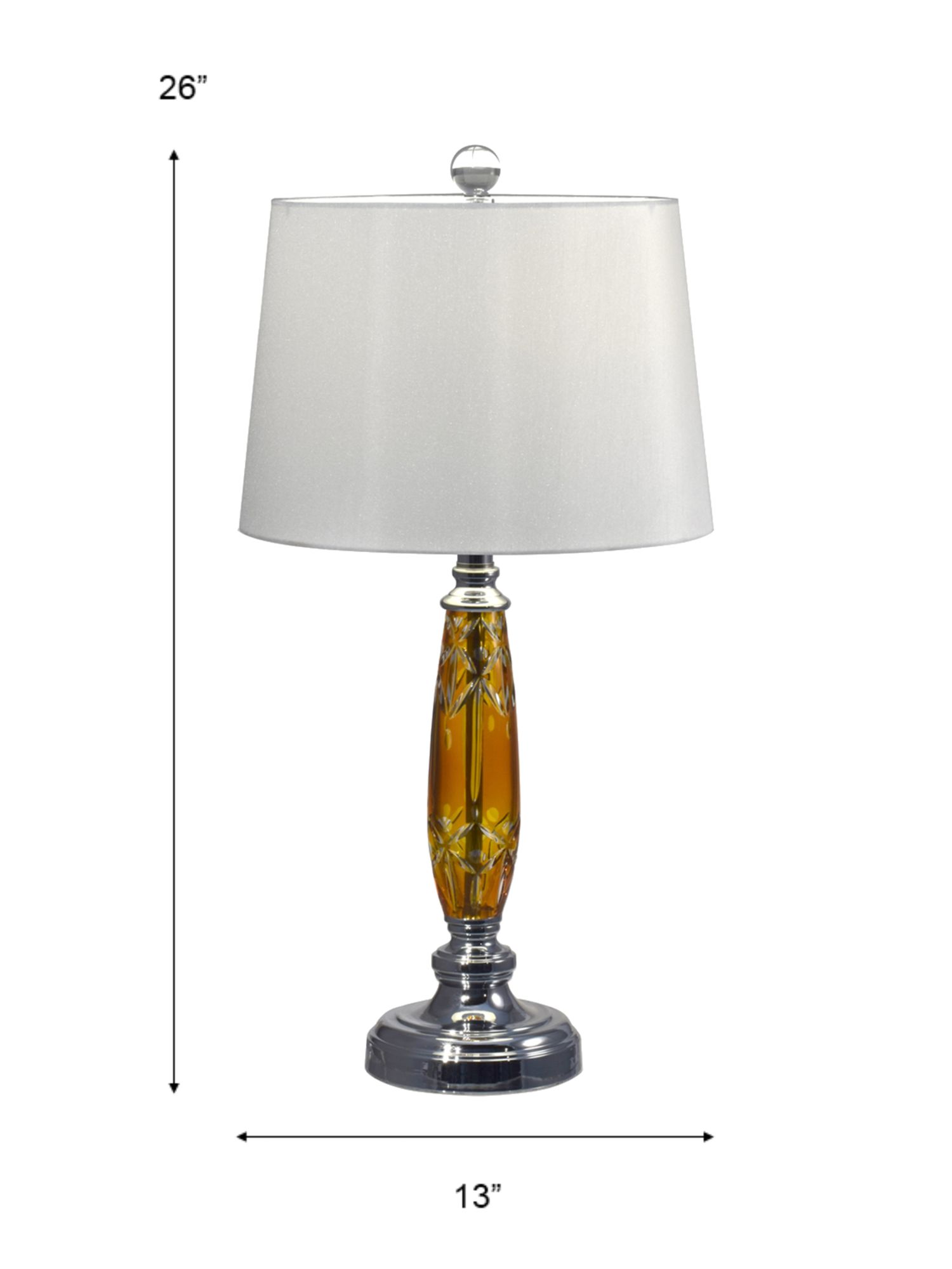 Image 4 Dale Tiffany 26" Tall Glossy Amber 24% Lead Crystal Table Lamp more views