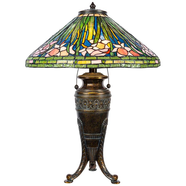 Image 2 Dale Tiffany 27.5" Tall Pink Glades Tiffany Table Lamp
