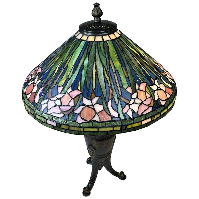Image 6 Dale Tiffany 27.5" Tall Pink Glades Tiffany Table Lamp more views