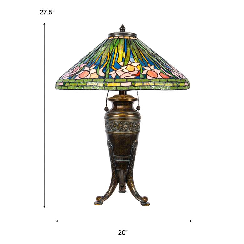 Image 7 Dale Tiffany 27.5" Tall Pink Glades Tiffany Table Lamp more views