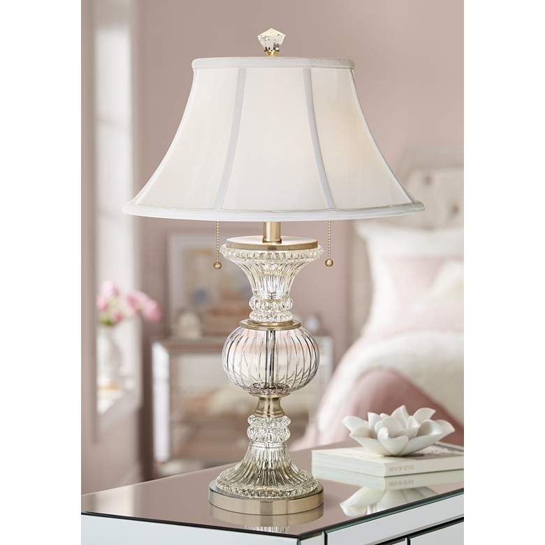 Image 1 Dale Tiffany 28 1/2 inch Traditional Crystal Globe Table Lamp