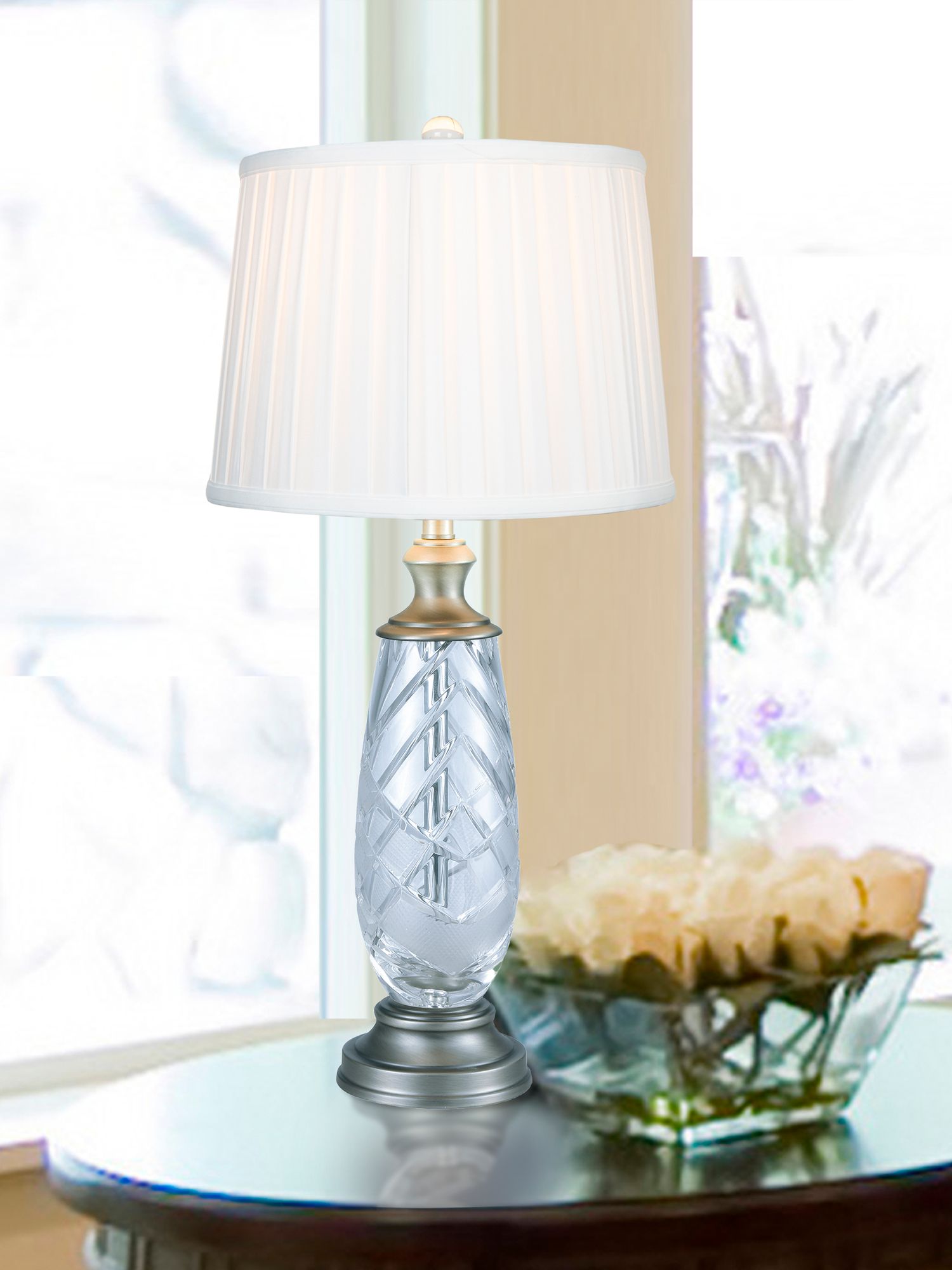 Image 2 Dale Tiffany 29.5" Tall Lake Butler 24% Lead Crystal Table Lamp more views
