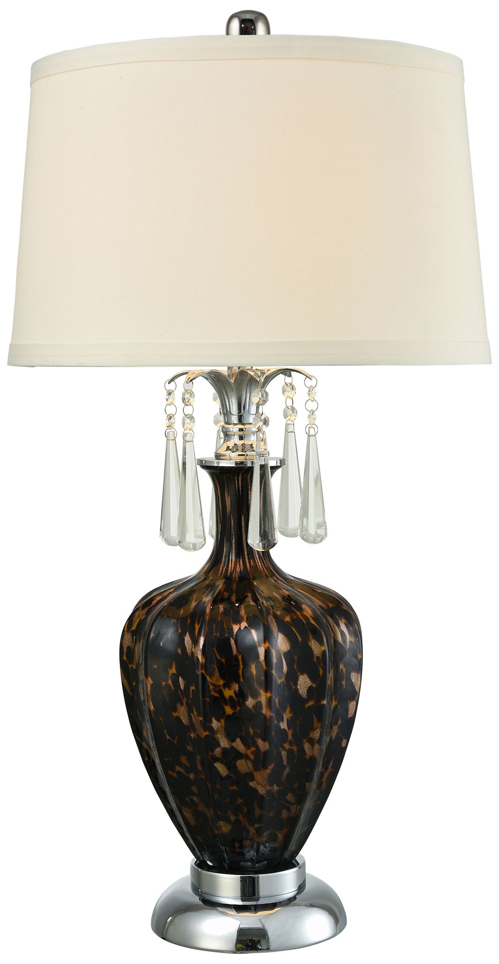 Image 2 Dale Tiffany 31" Tall Wilking Hand Blown Art Glass and Crystal Table L