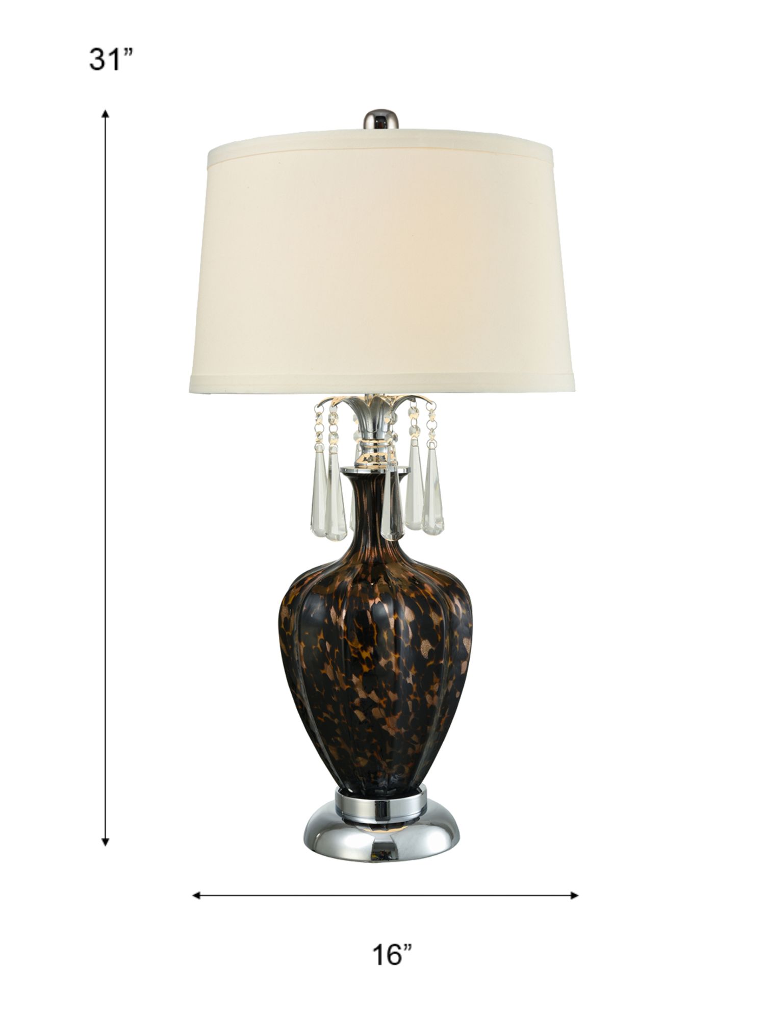 Image 3 Dale Tiffany 31" Tall Wilking Hand Blown Art Glass and Crystal Table L more views