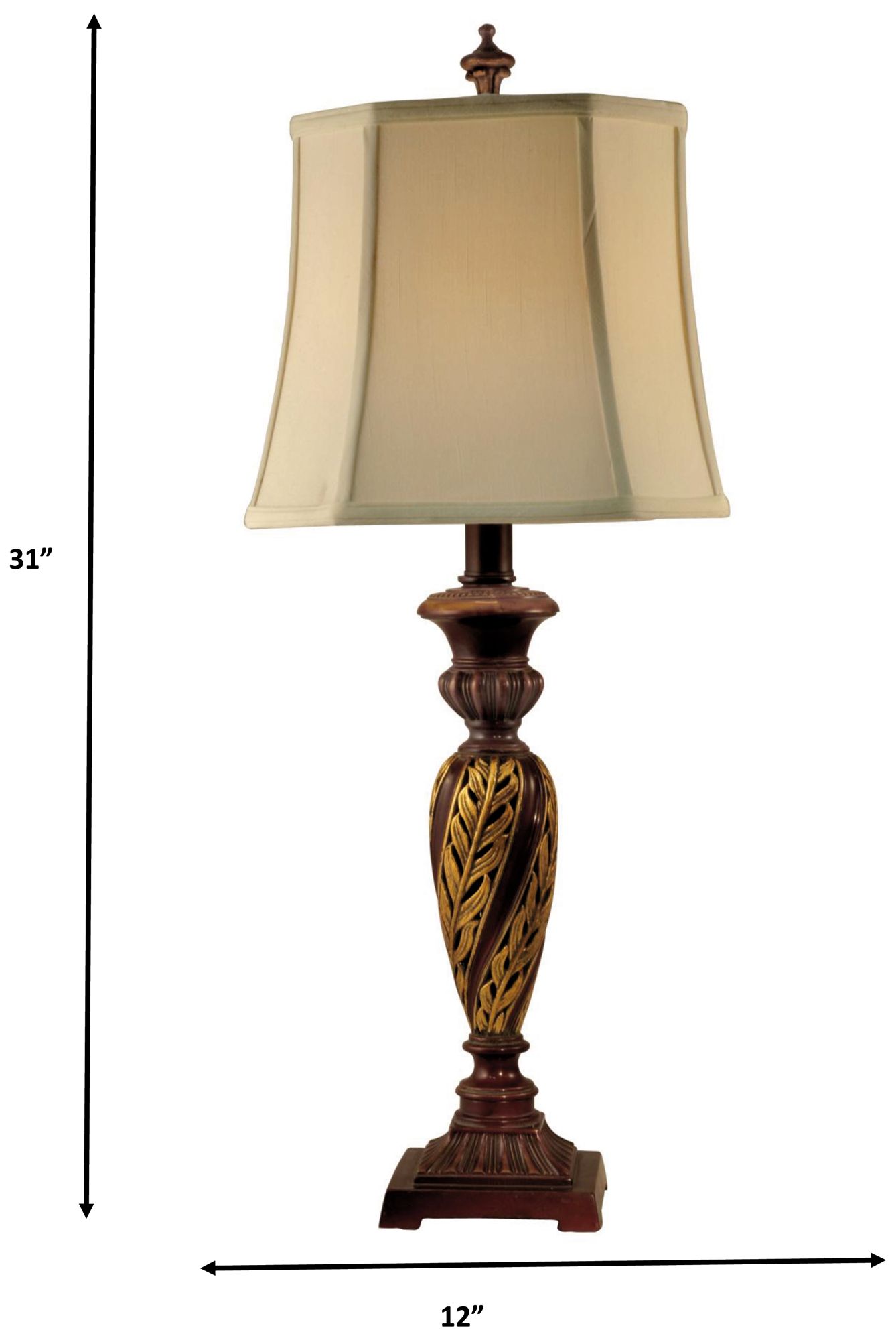 Image 3 Dale Tiffany 31" Tall Twisted Vine Fabric Table Lamp with Fabric Shade more views