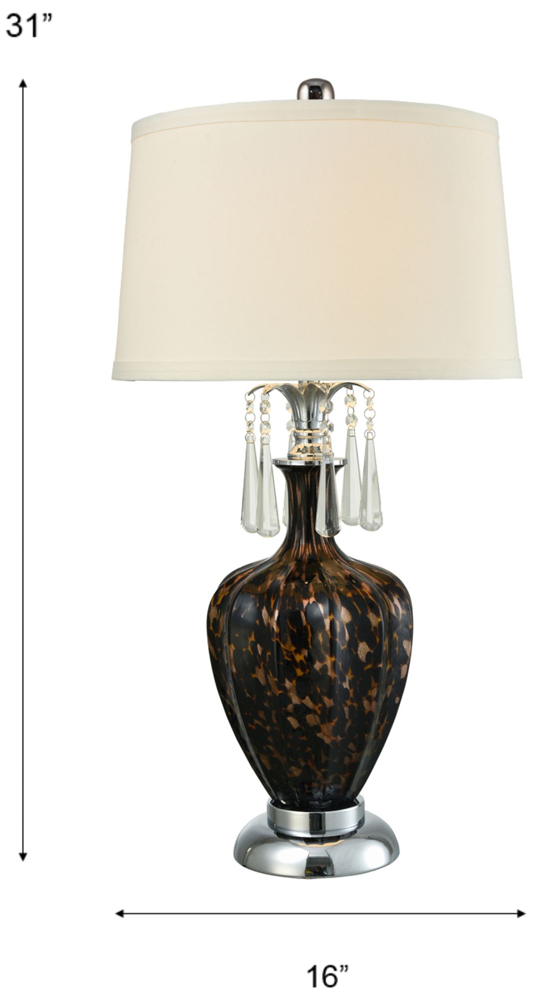 Image 3 Dale Tiffany 31" Tall Wilking Hand Blown Art Glass and Crystal Table Lamp more views