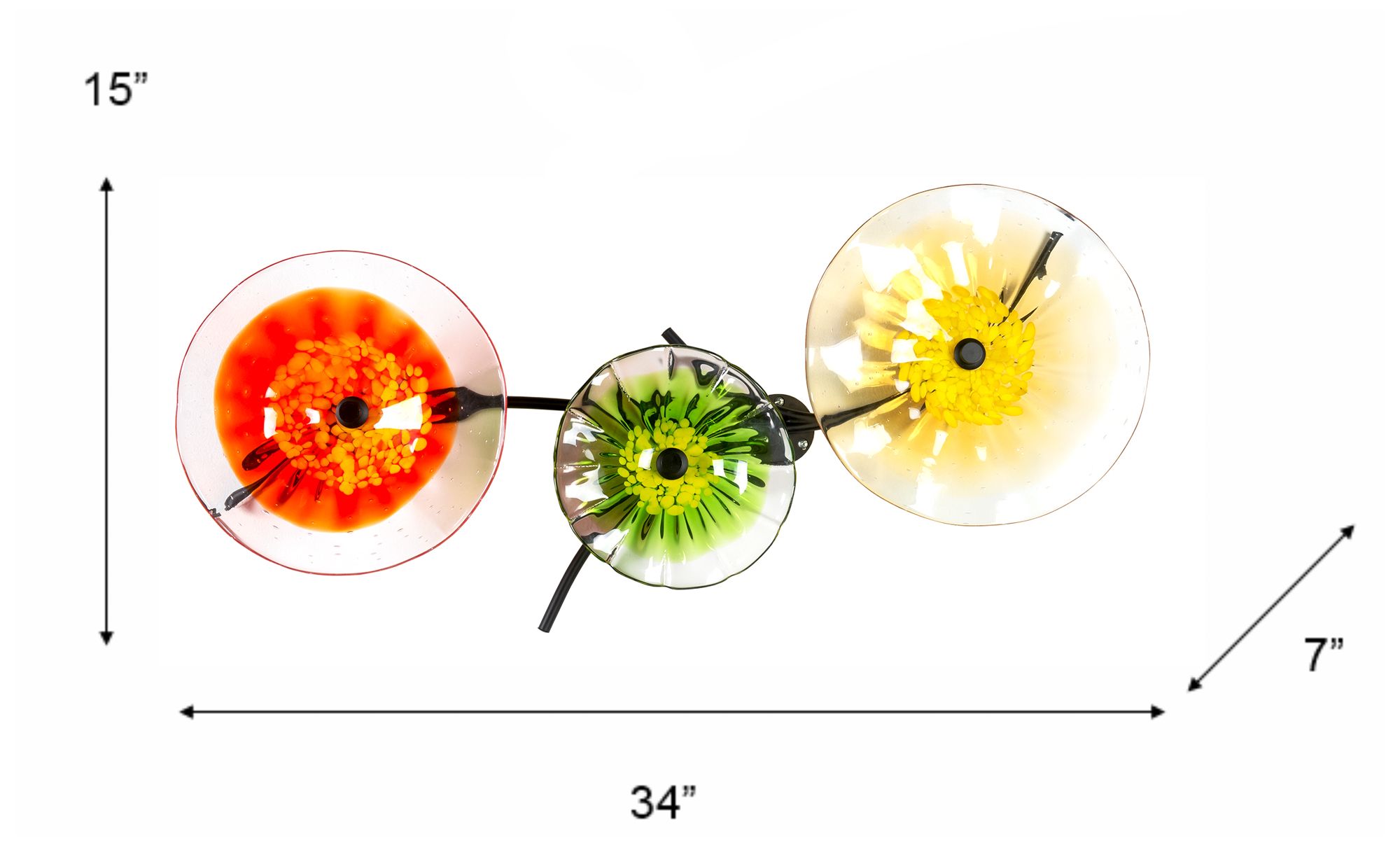 Image 3 Dale Tiffany 34" Fiore Bloom 3-Plate Han more views