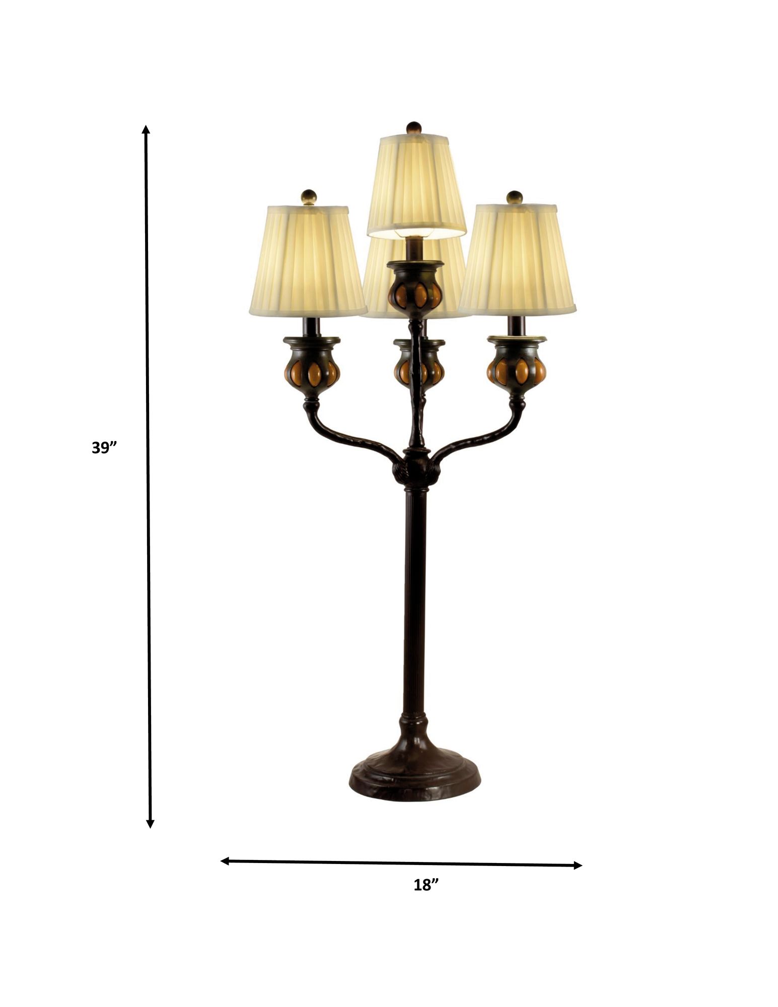 Image 3 Dale Tiffany 39" Tall Amber Bedalo 4-Light Bronze Buffet Lamp more views