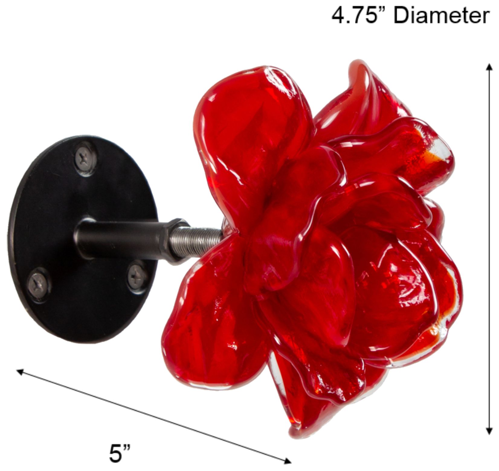 Image 3 Dale Tiffany 4.75" Red Rose Bud Glossy H more views