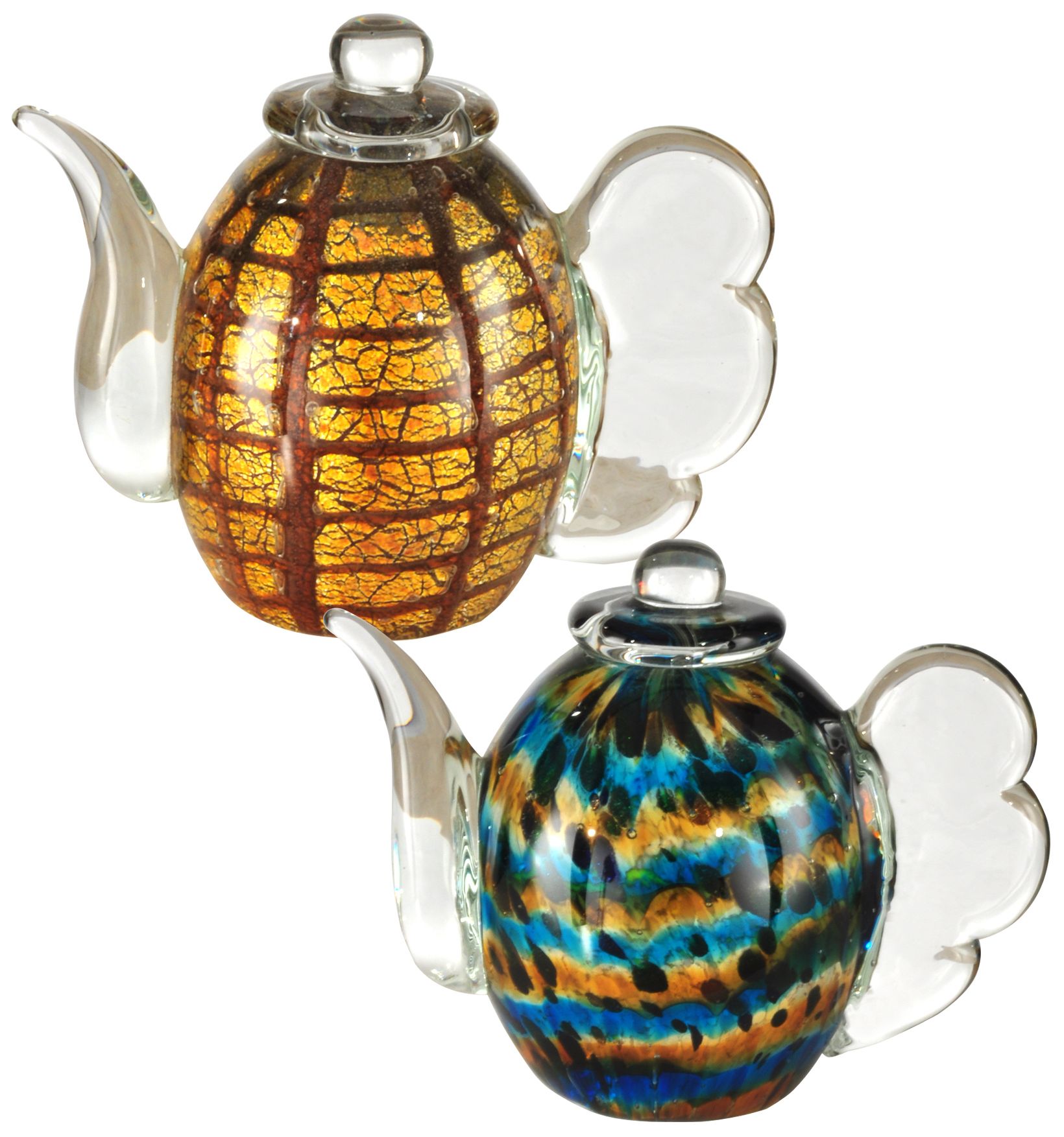Image 2 Dale Tiffany 4" Tall Inferno 2-Piece Tea Pot Sculpture Set