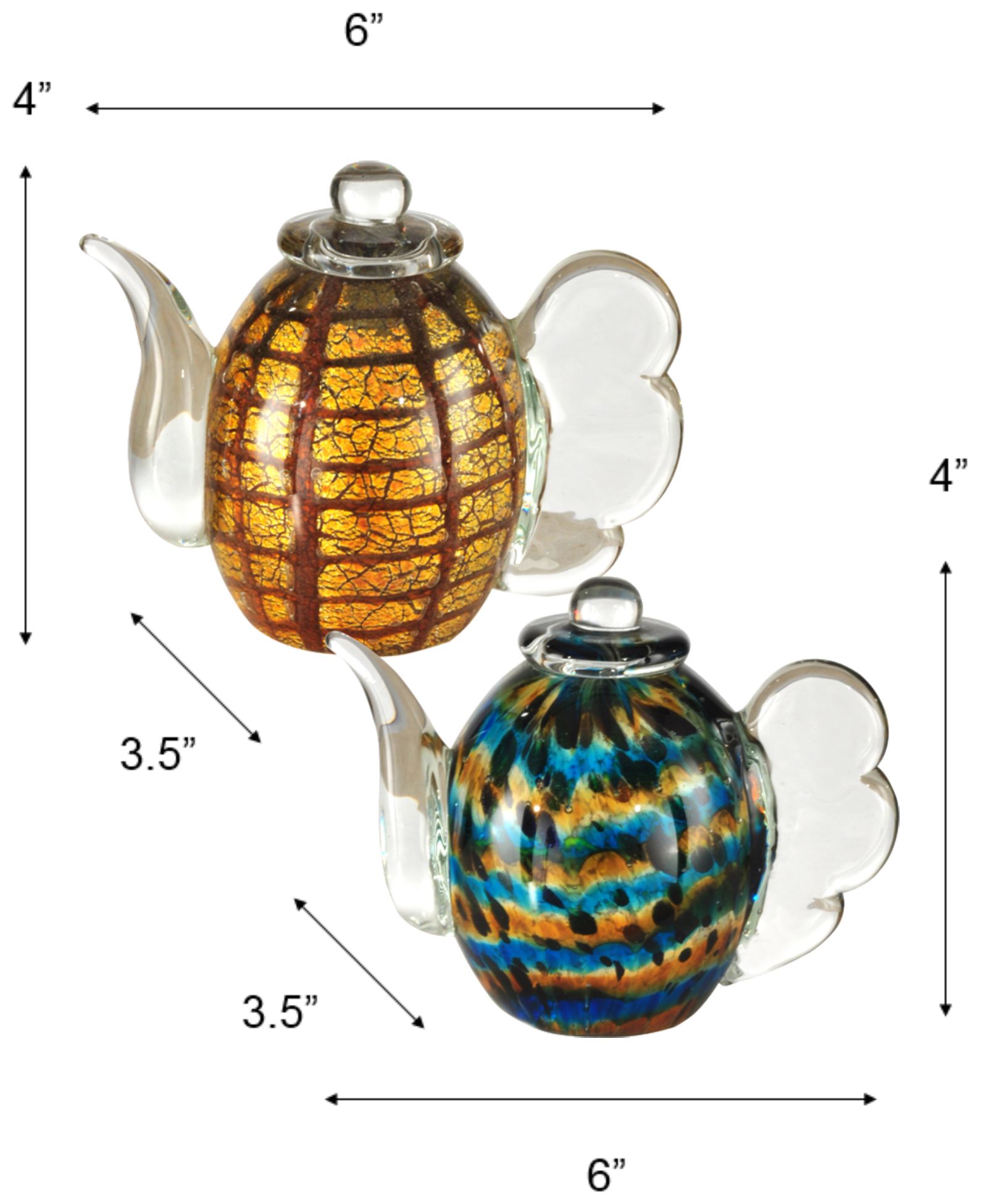 Image 3 Dale Tiffany 4" Tall Inferno 2-Piece Tea Pot Sculpture Set more views