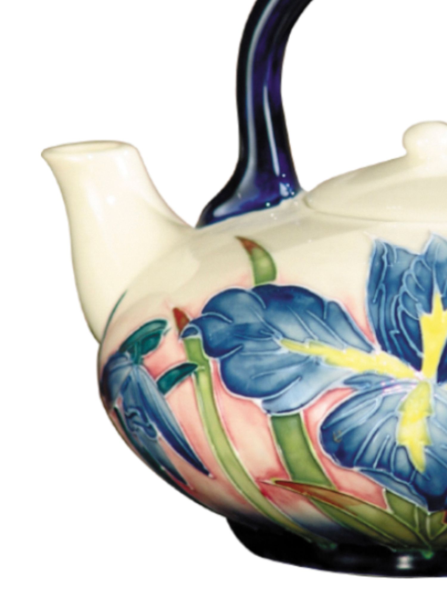 Image 3 Dale Tiffany 5.5" Tall Iris Hand Painted Porcelain Tea Pot more views