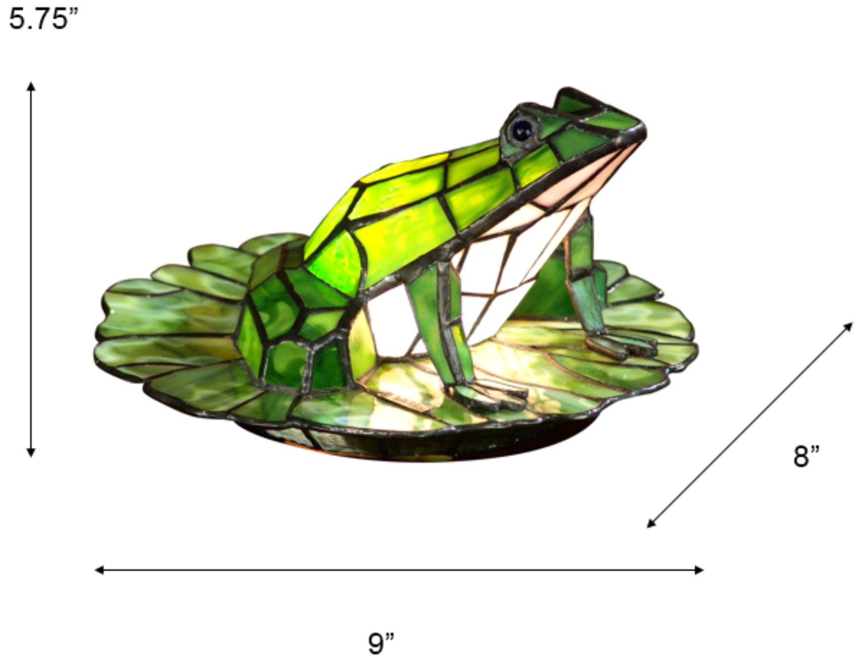 Image 4 Dale Tiffany 5.75" Tall Frog Lily Pad Tiffany Accent Lamp more views