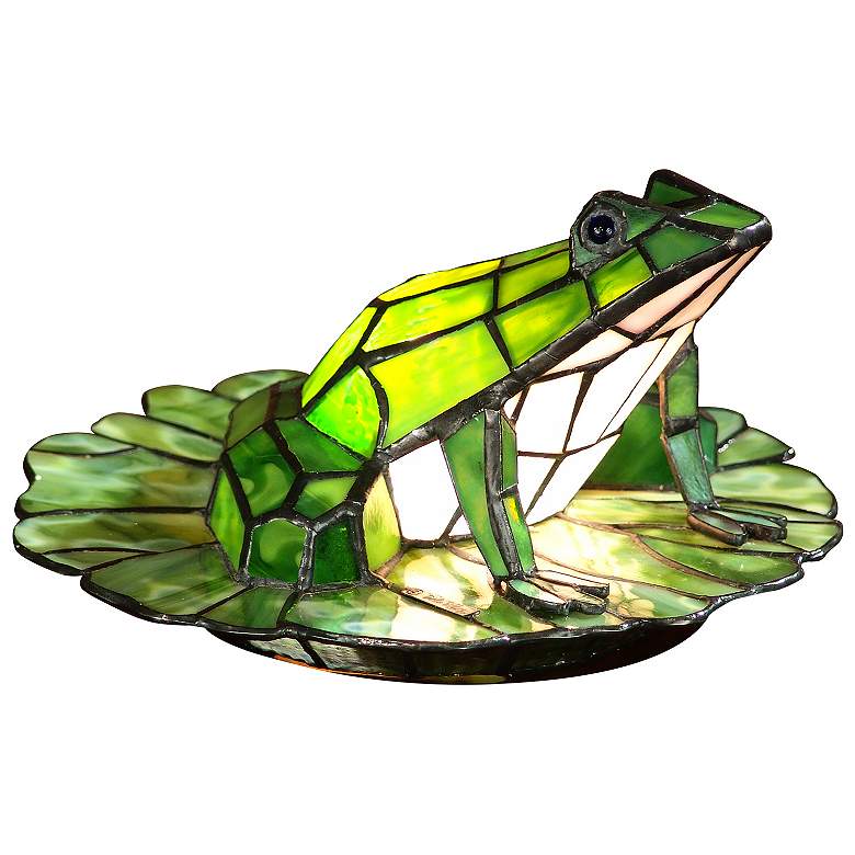 Image 1 Dale Tiffany 5.75" Tall Frog Lily Pad Tiffany Accent Lamp