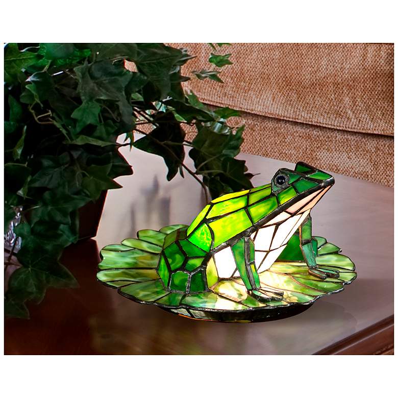 Image 3 Dale Tiffany 5.75" Tall Frog Lily Pad Tiffany Accent Lamp more views