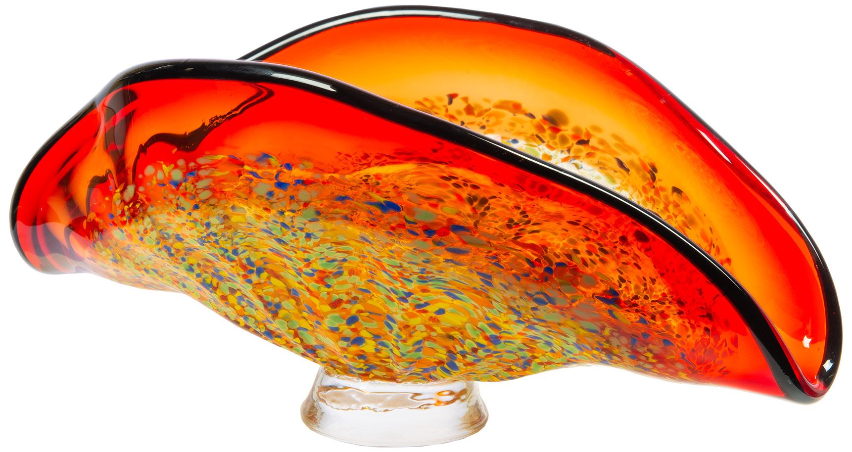 Image 2 Dale Tiffany 5.75" Tall Indiana Shell Handcrafted Art Glass Vase