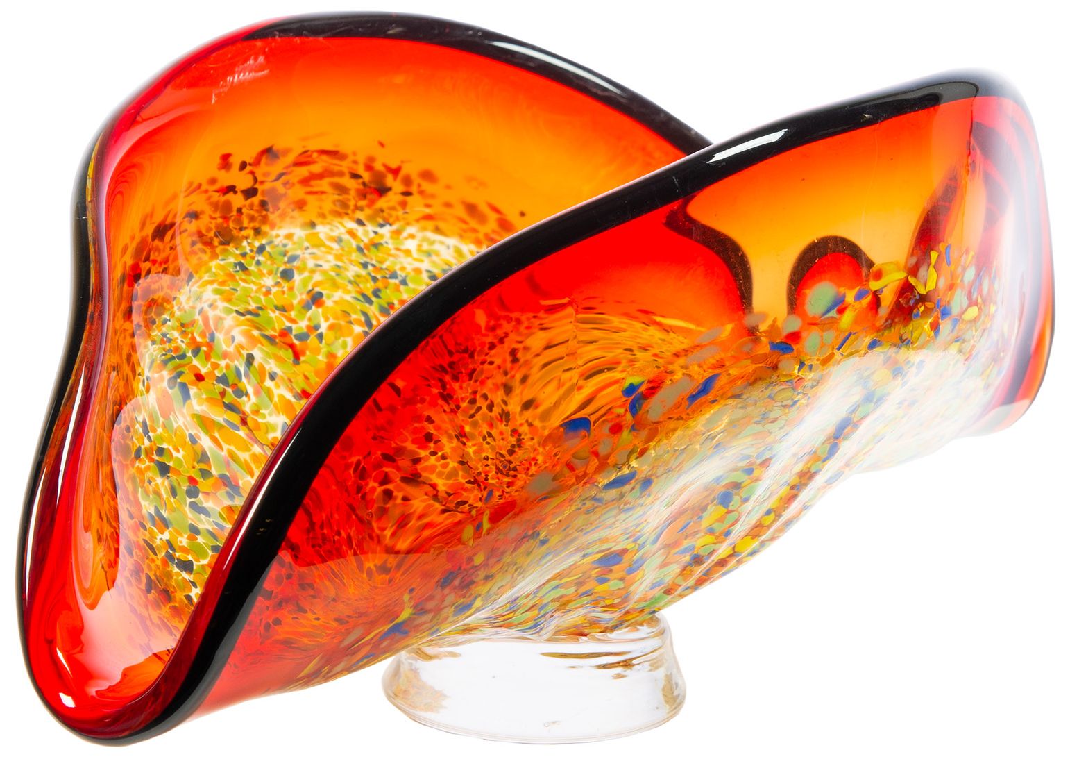 Image 4 Dale Tiffany 5.75" Tall Indiana Shell Handcrafted Art Glass Vase more views