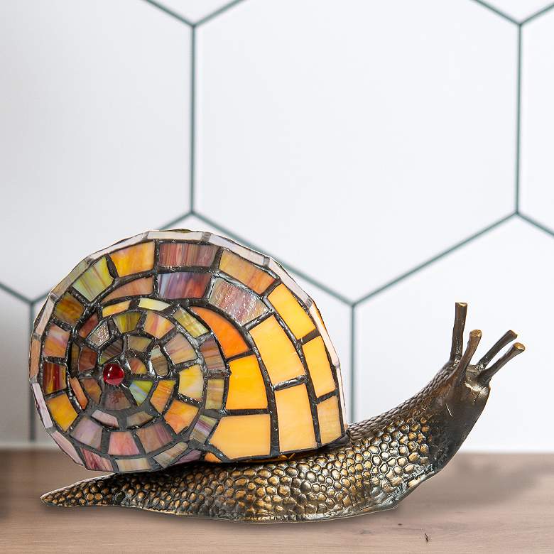 Image 1 Dale Tiffany 5.75" Tall Snail Tiffany Accent Lamp