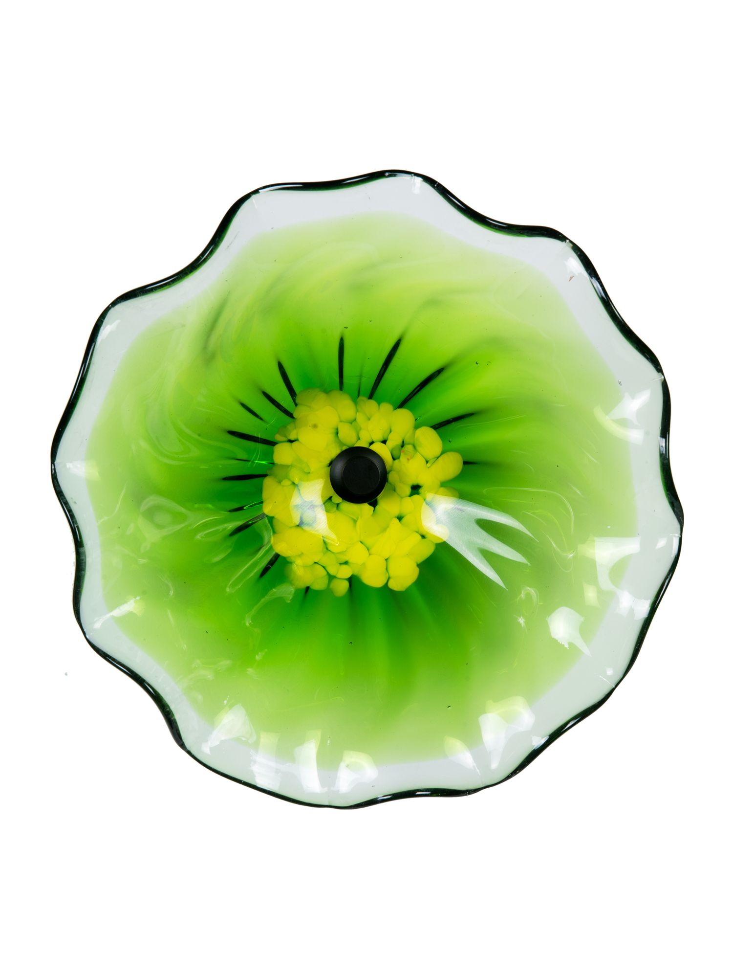 Image 4 Dale Tiffany 52" Tall Fiore Bloom Green Hand Blown Glass Bird Bath / Feeder more views