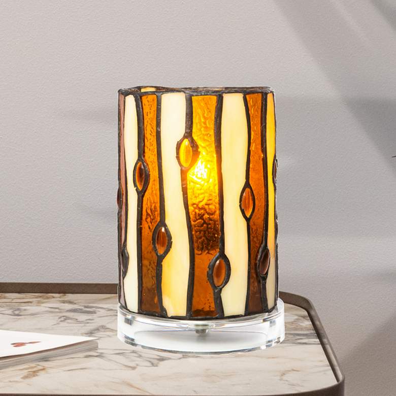 Image 1 Dale Tiffany 6.25" Tall Diamond Hill Tiffany Accent Lamp