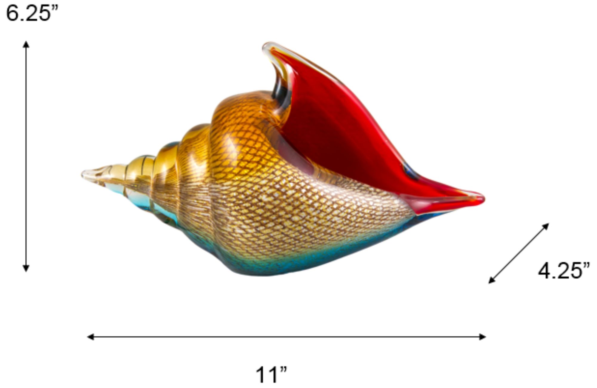 Image 3 Dale Tiffany 6.25" Tall Oceanside Seashell Handcrafted Art Glass Figurine more views