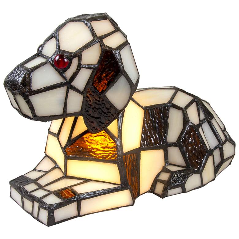 Image 1 Dale Tiffany 6.25" Tall Spotted Dog Tiffany Accent Lamp