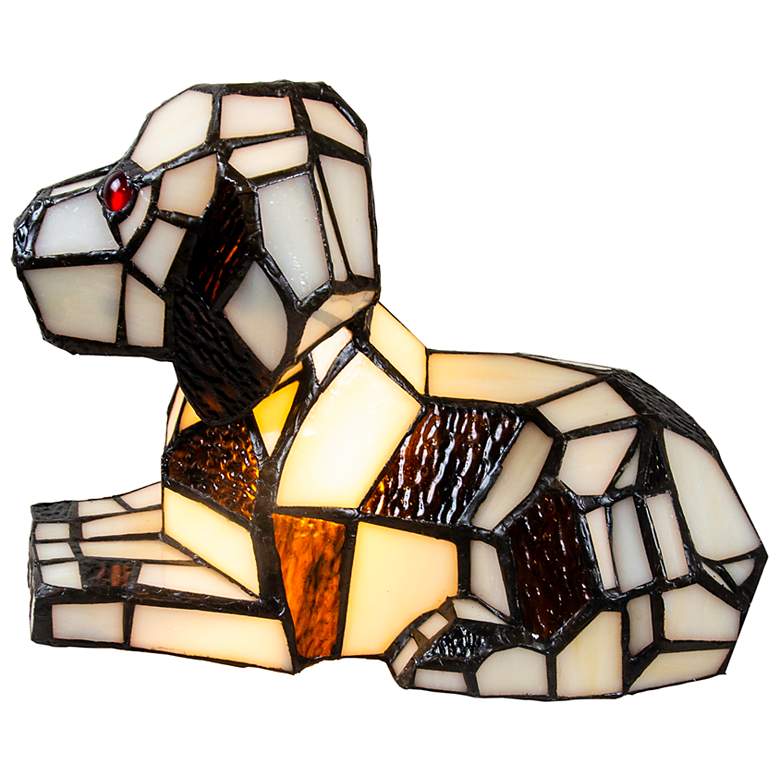 Image 4 Dale Tiffany 6.25" Tall Spotted Dog Tiffany Accent Lamp more views