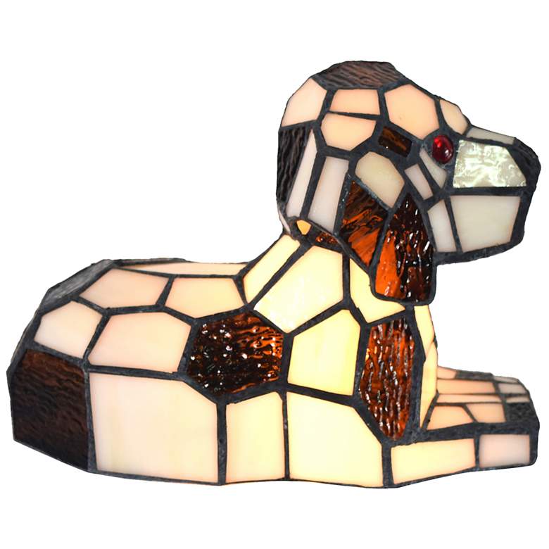 Image 5 Dale Tiffany 6.25" Tall Spotted Dog Tiffany Accent Lamp more views