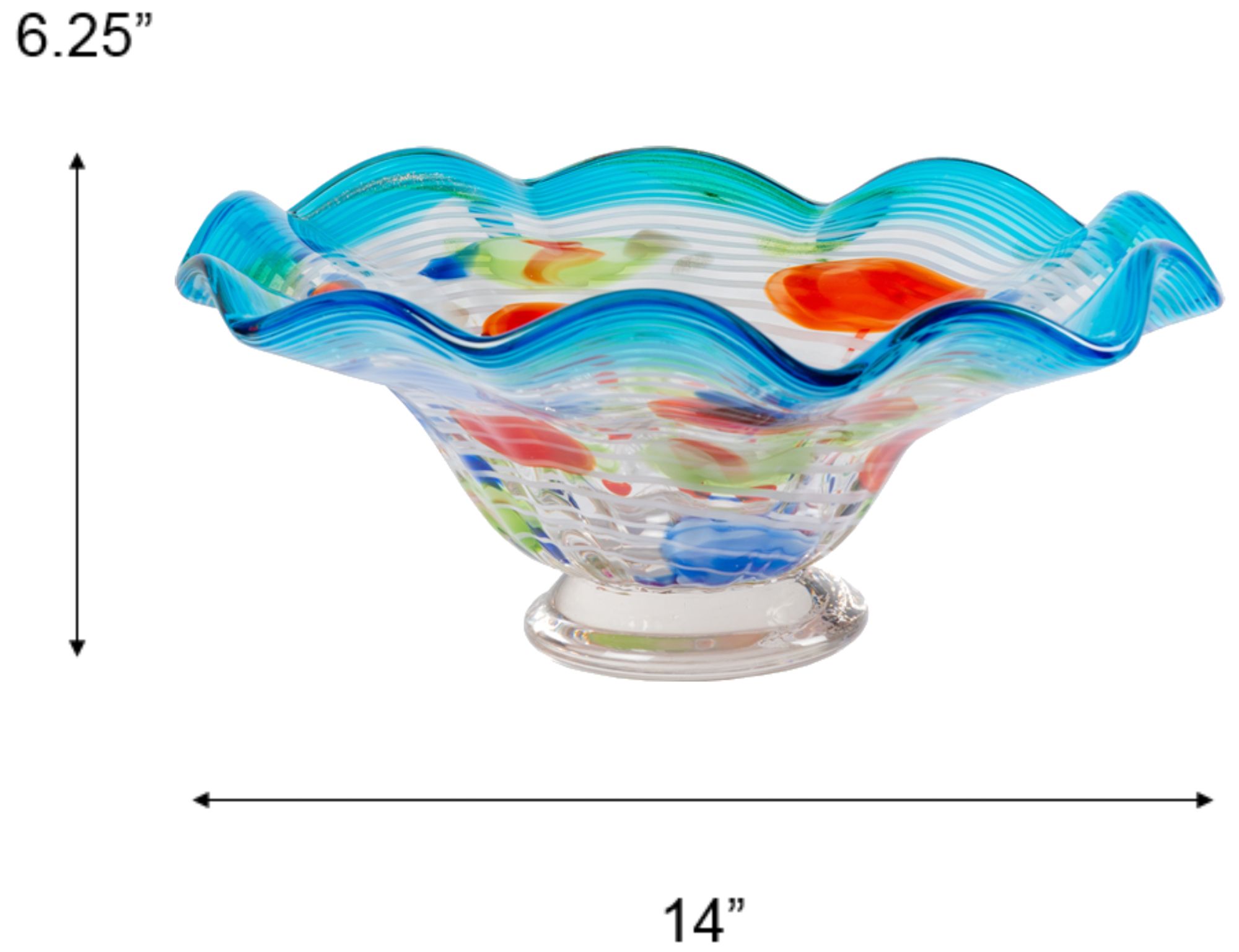 Image 3 Dale Tiffany 6.25" Tall Villa Newport Hand Blown Art Glass Bowl more views