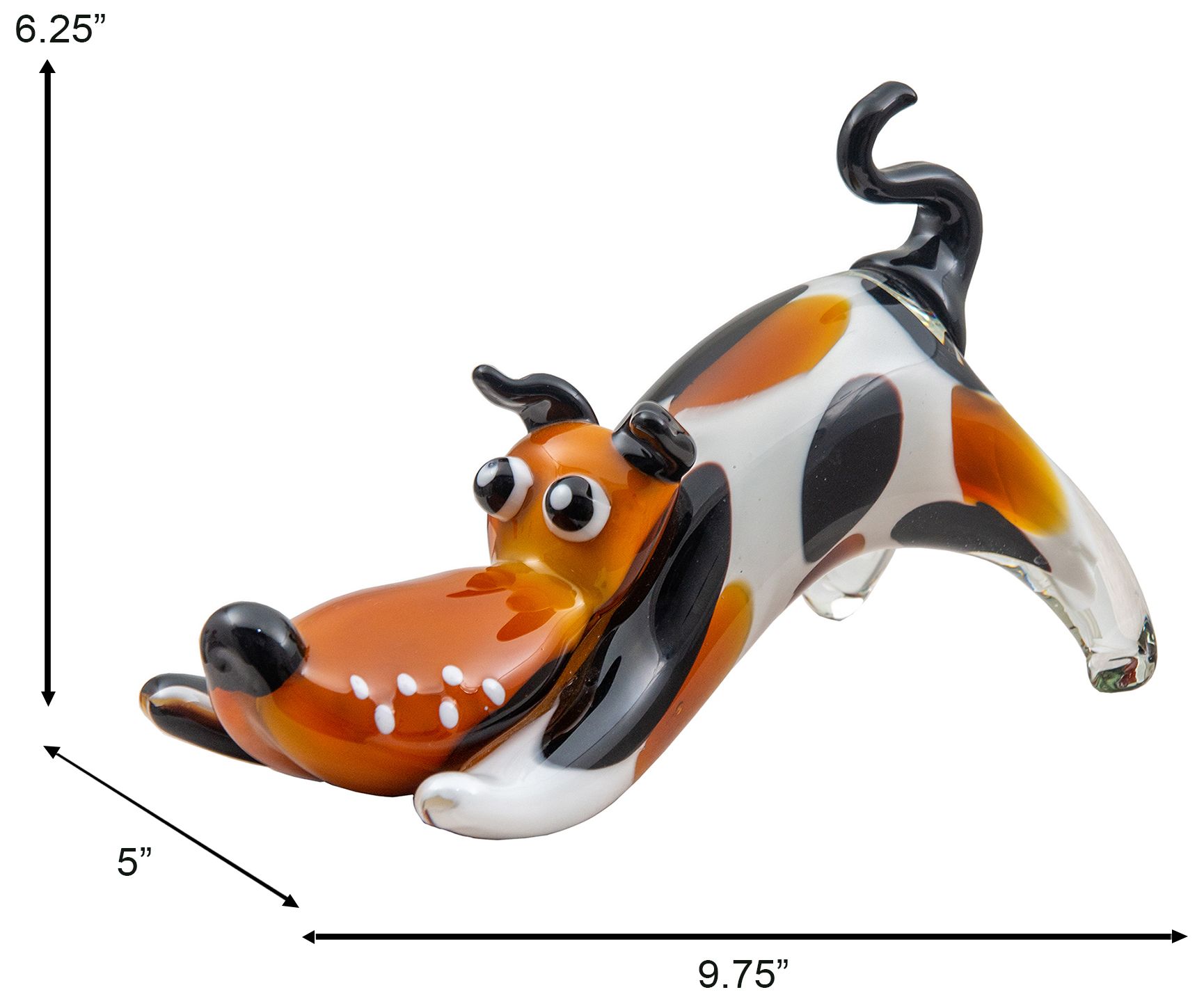 Image 3 Dale Tiffany 6.25" Tall Zainy Dog Handcrafted Art Glass Figurine more views