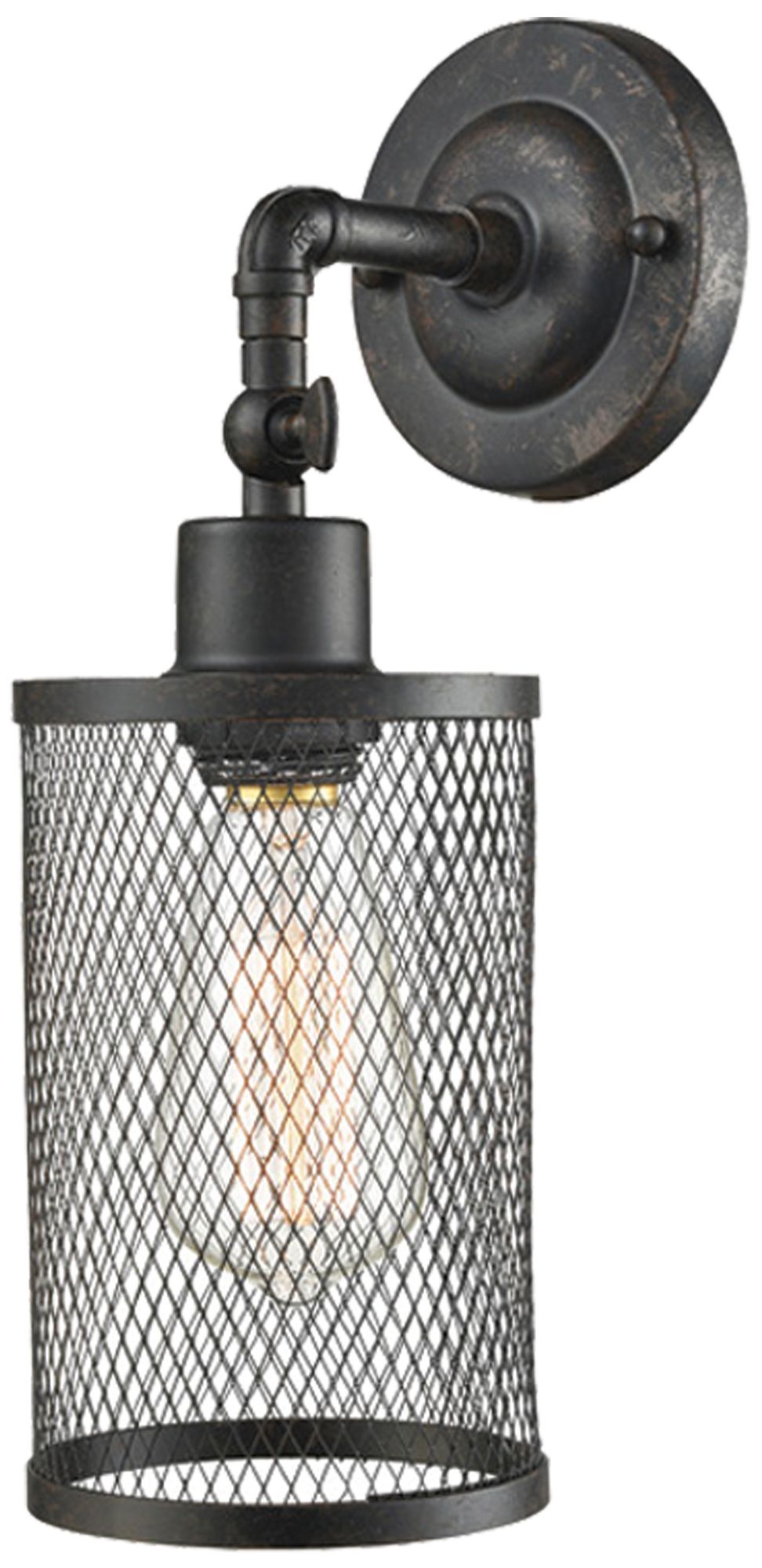 Image 2 Dale Tiffany 6.25" Wide Vintage Industrial Garth Mesh Wall Sconce