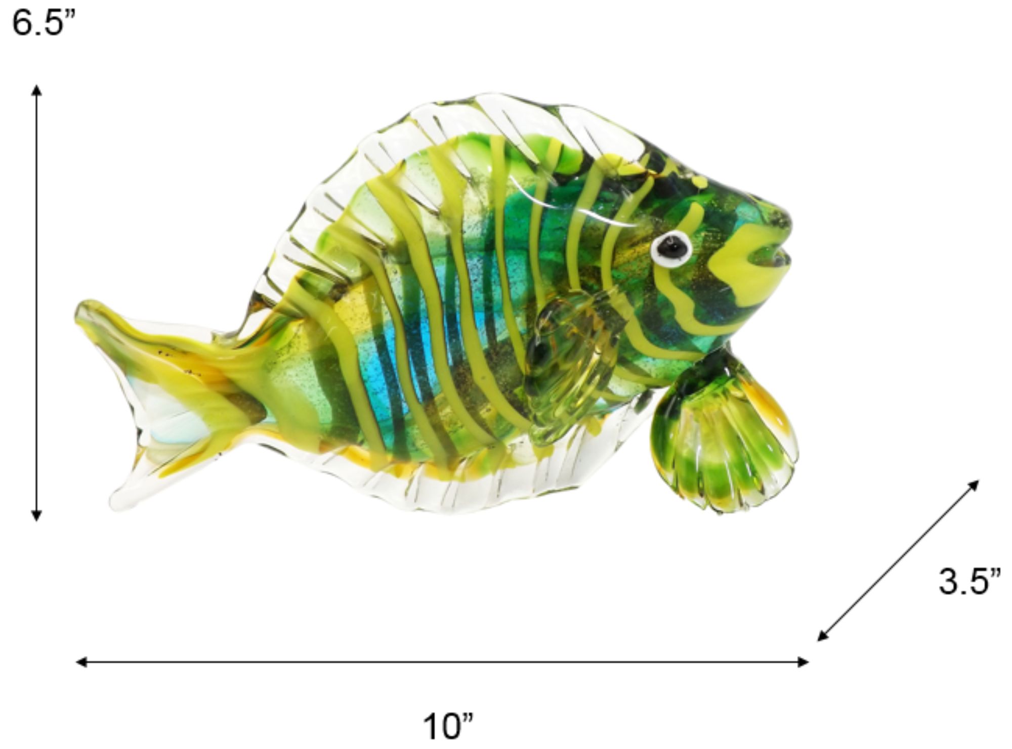 Image 3 Dale Tiffany 6.5" Tall Varadero Fish Handcrafted Art Glass Figurine more views