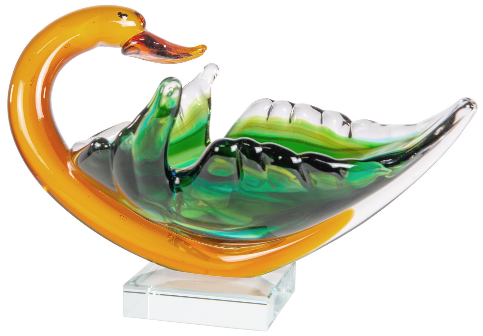 Image 2 Dale Tiffany 6.75" Tall Majestic Swan Handcrafted Art Glass Bowl Sculpture