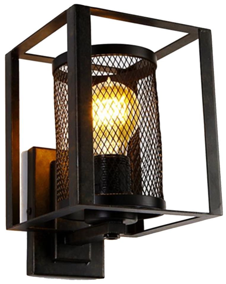 Image 2 Dale Tiffany 6" Wide Finn Vintage Industrial LED Mesh Metal Wall Sconc