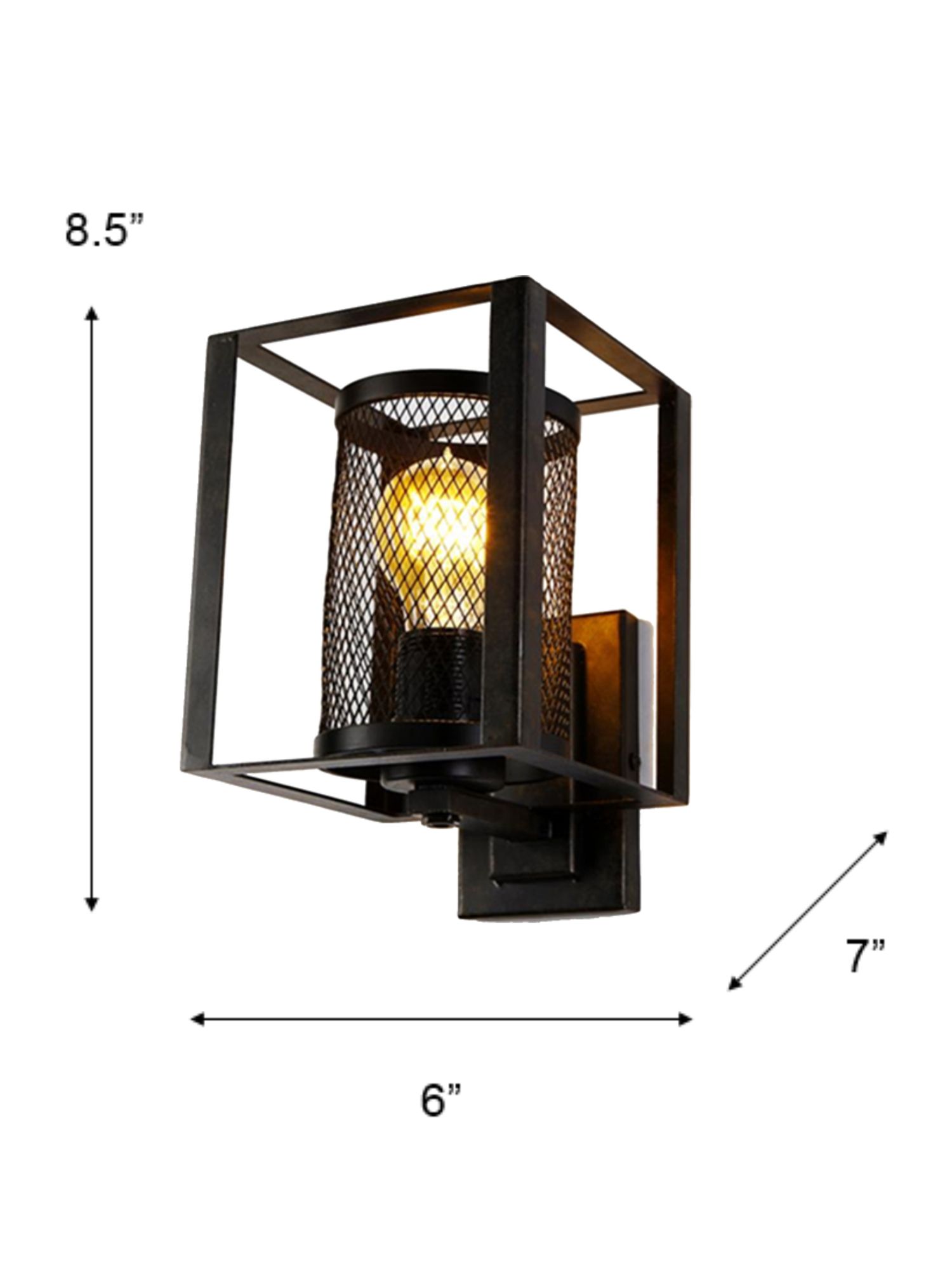 Image 3 Dale Tiffany 6" Wide Finn Vintage Industrial LED Mesh Metal Wall Sconc more views