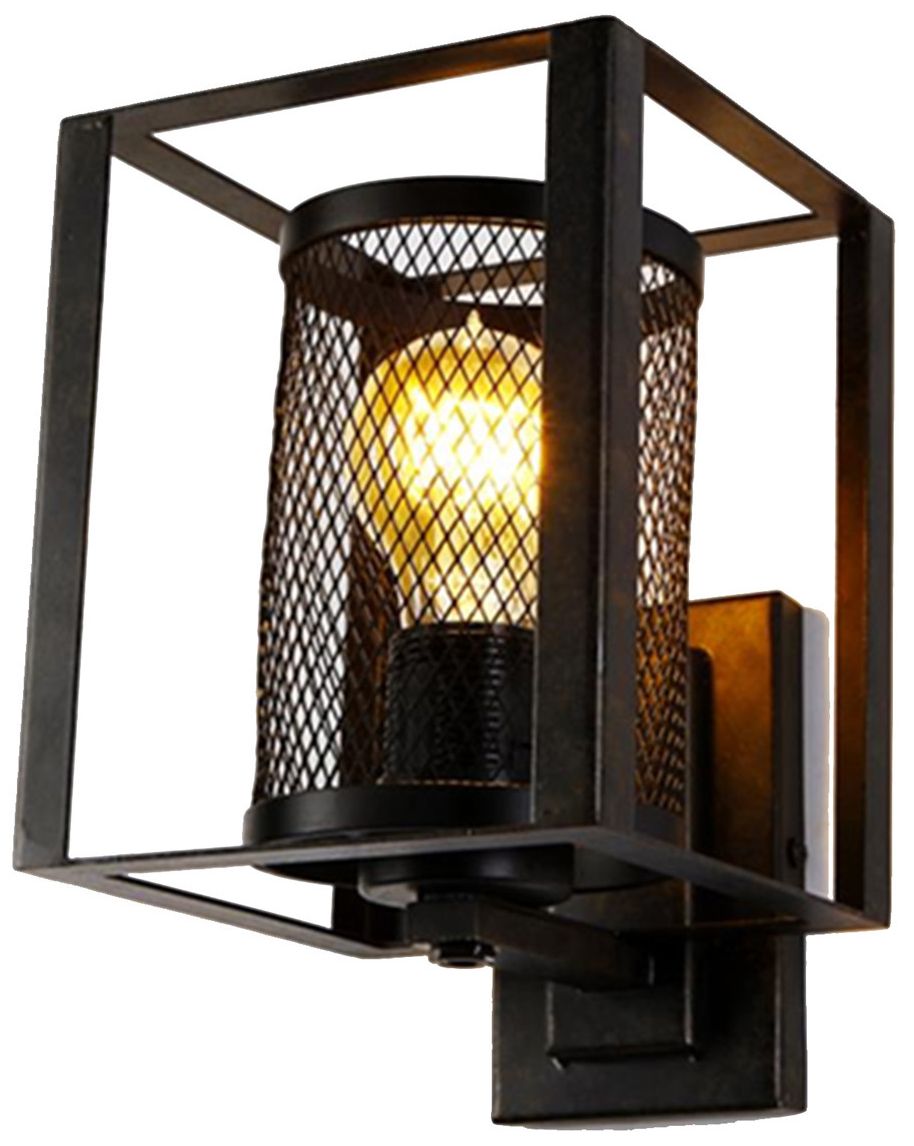 Image 2 Dale Tiffany 6" Wide Finn Vintage Industrial LED Mesh Metal Wall Sconce